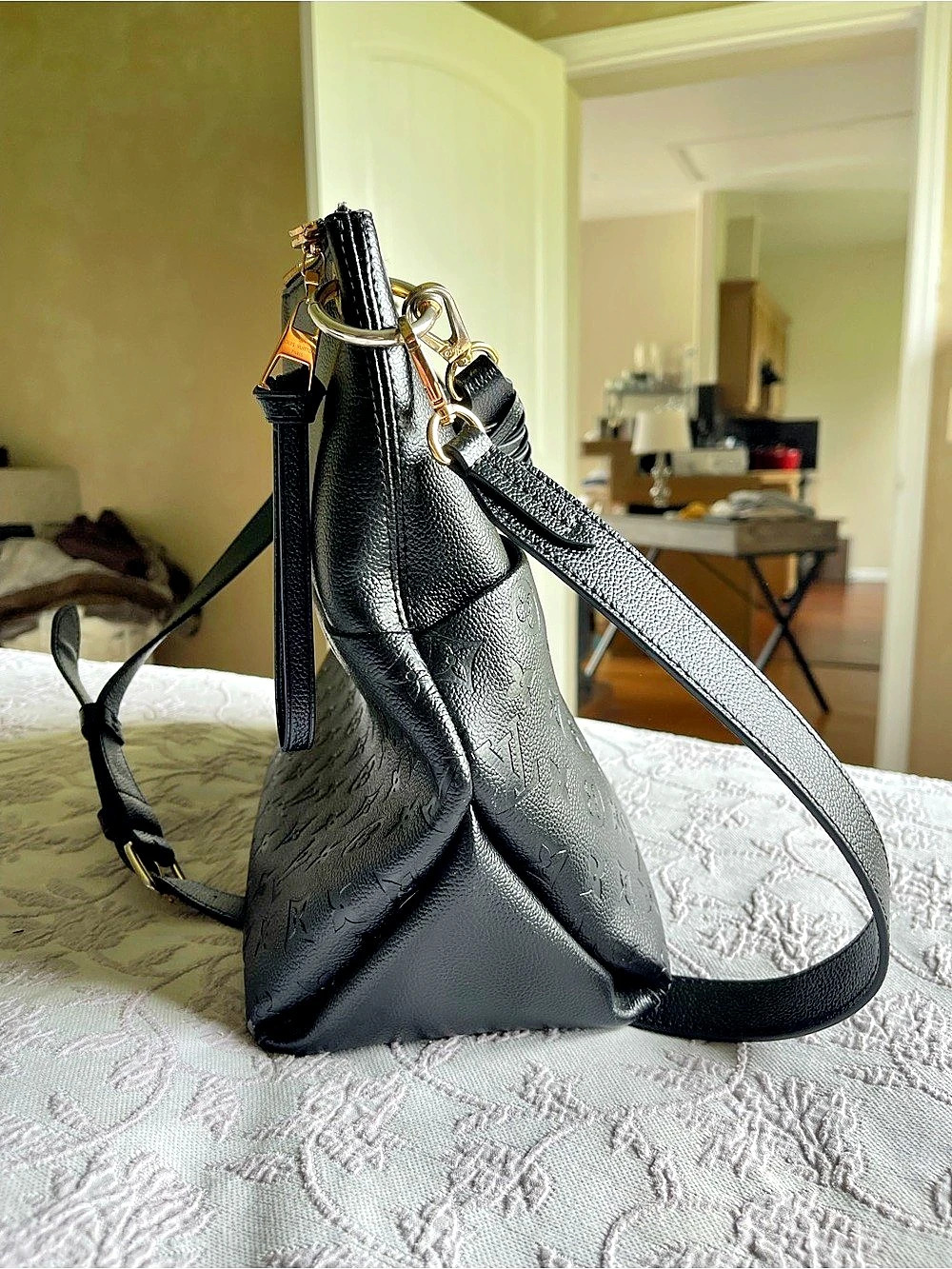 Black Louis Vuitton Maida Hobo Monogram Crossbody Bag - Picture 9 of 11